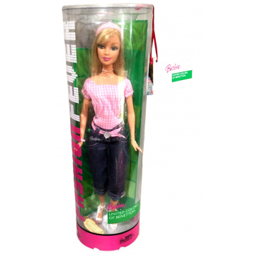 Muñeca Barbie rend Fashion Fever pantalones tejanos United Colors of Benetton