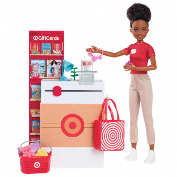 Muñeca Skipper y Target First Jobs Set con soporte de pago con cinta transportadora de trabajo y 9 accesorios adicionales (AA)