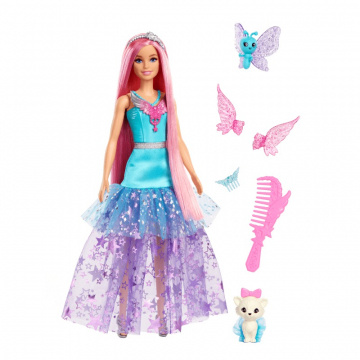 Muñeca Barbie con 2 mascotas de fantasía, Barbie “Malibu” de Barbie A Touch Of Magic