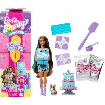 Muñeca Barbie Party Unboxed con Corgi