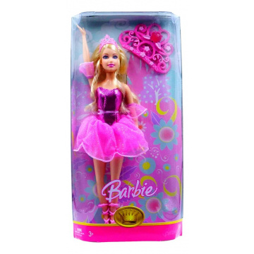 Princesa Barbie Bailarina con tiara, rosa
