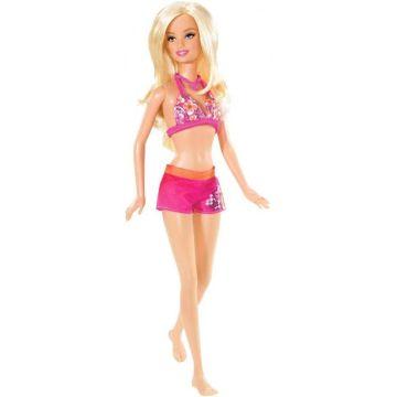 Muñeca Barbie en un cuento de sirenas (traje de baño rubio / rosa)