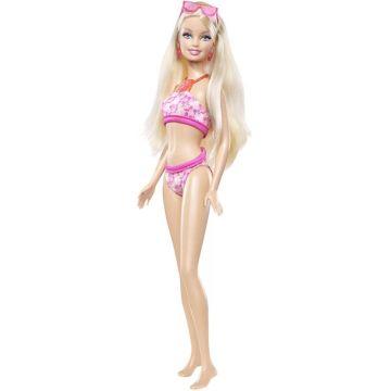 Muñeca Barbie Beach - traje de baño rosa