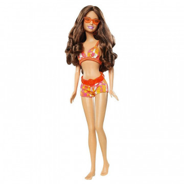 Muñeca Teresa Barbie Beach - traje de baño naranja