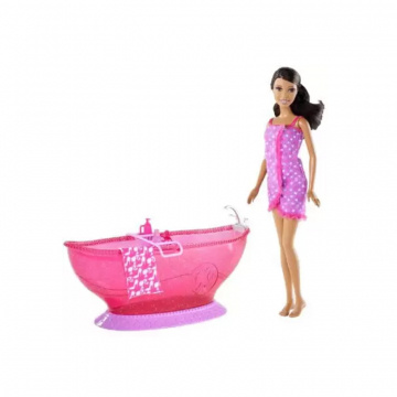 Juego de bañera y muñeca Barbie (AA)