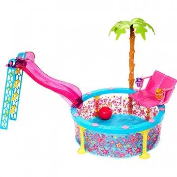  Barbie Glam Pool and Slide with Chairs, Chandelier and