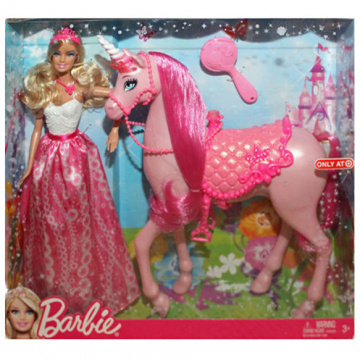 Muñeca Barbie con unicornio