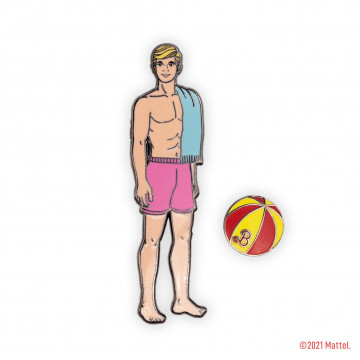 Malibu Ken con pelota de playa Enamel Pin Set