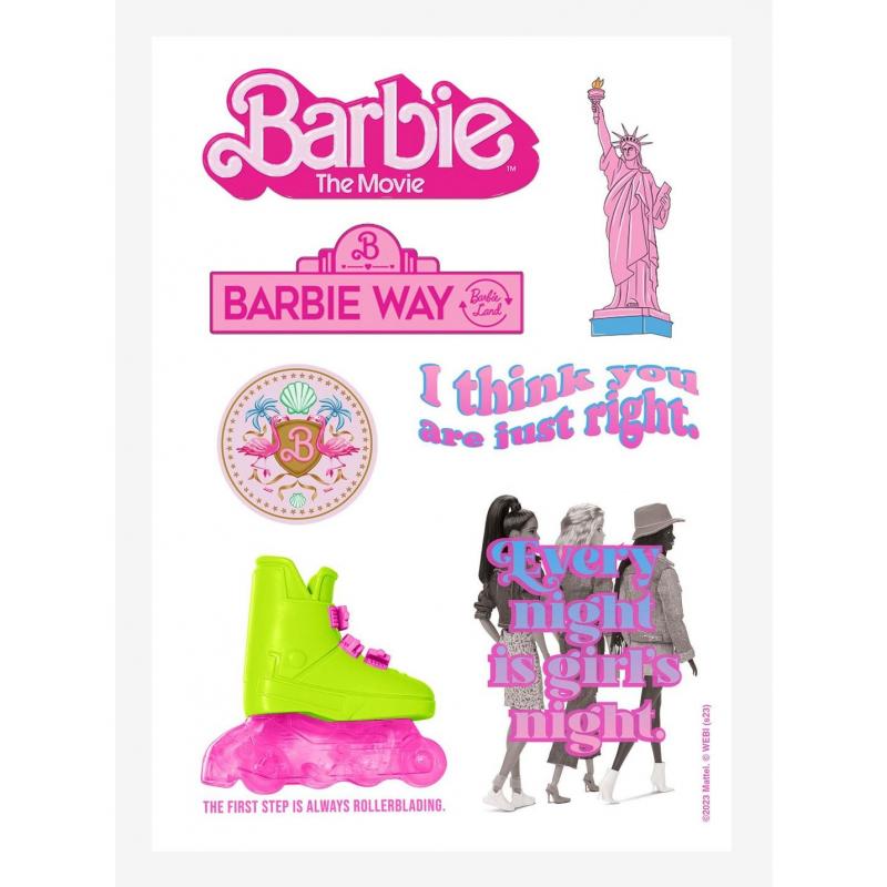 Hoja de pegatinas Barbie La película Props - 31029560 BarbiePedia