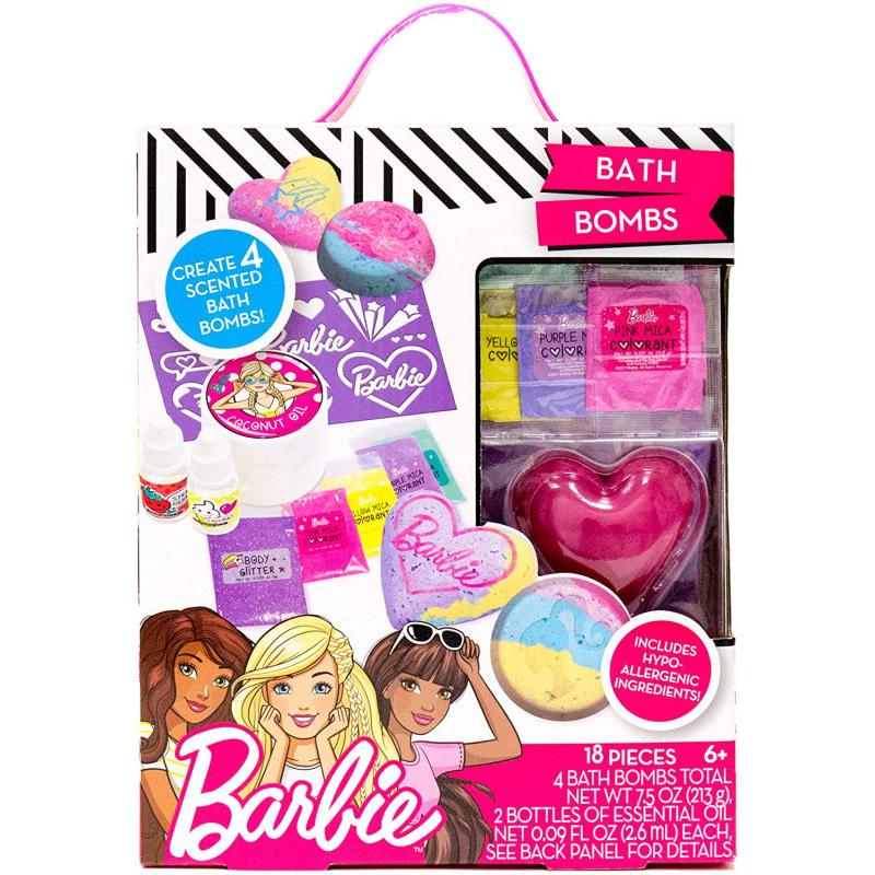 Barbie Bombas de Baño para Niñas, Set de Bombas de Baño Espuma con