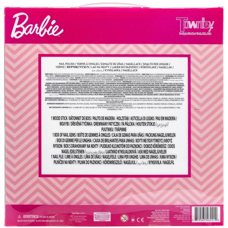 Townley Girl Conjunto de maquiagem para atividades de esmalte de secagem  rápida Barbie para meninas, a partir de 3 anos, inclui 15 esmaltes com lixa  de unha e lixa de unha para