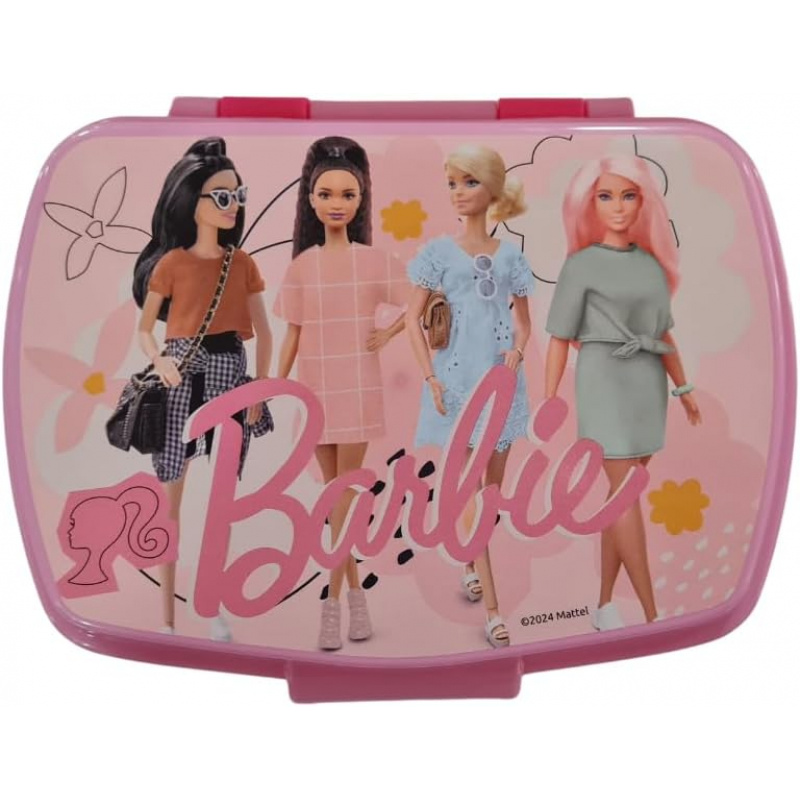 Stor - Sandwichera de Barbie - Fiambrera Infantil en Tonos Rosas con Dibujo de Barbie - Perfecta para el Almuerzo o la Merienda de los más Pequeños - 1 Compartimento - 17x13x6 cm