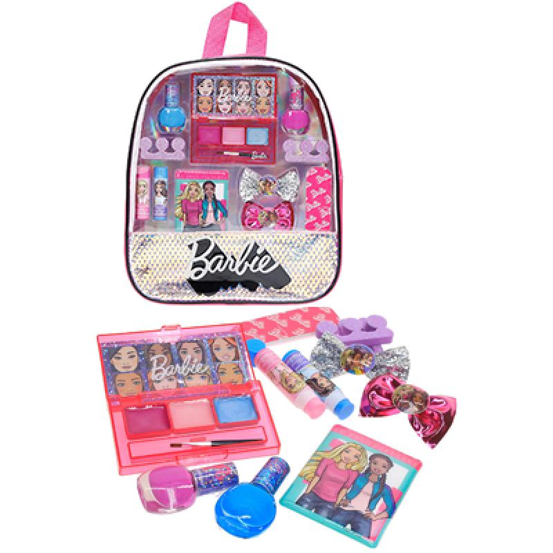 Barbie - Juego de maquillaje cosmético con mochila plateada con espejo  Townley Girl ¡incluye brillo de labios, esmalte de uñas, lazo para el  cabello y más! para niños niñas pequeñas BarbiePedia