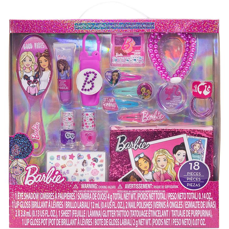  Barbie  El Juego De Caja De Regalo De Maquillaje Cosmético Townley Girl Incluye Brillo De Labios, Esmalte De Uñas, Sombra De Ojos, Accesorios Para El Cabello Y BarbiePedia