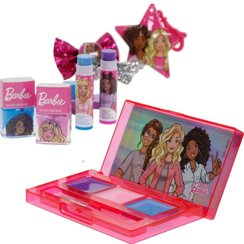 Barbie - Mochila Cosmética Maquillaje Bolsa de regalo Set Townley Girl  incluye brillo de labios, esmalte de uñas y accesorios para el cabello para  niños, adolescentes y niñas pequeñas BarbiePedia