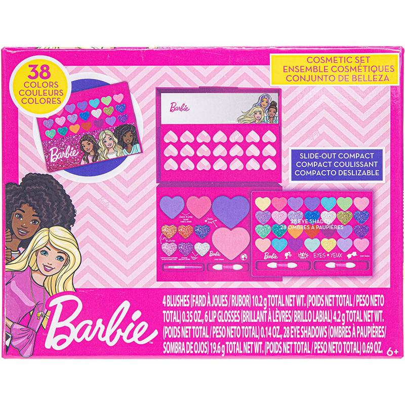 Barbie - kit set belleza Townley Girl con pinceles, 28 sombras de ojos, 6  brillos de labios y 4 rubores Set de maquillaje para niñas pequeñas  BarbiePedia