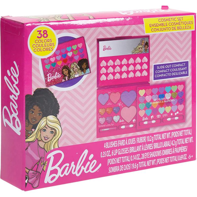 Barbie - kit set belleza Townley Girl con pinceles, 28 sombras de ojos, 6  brillos de labios y 4 rubores Set de maquillaje para niñas pequeñas  BarbiePedia