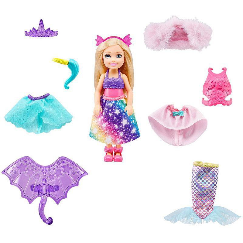 Barbie Dreamtopia Chelsea Doll Dress-Up Set with 12 Fashion Pieces