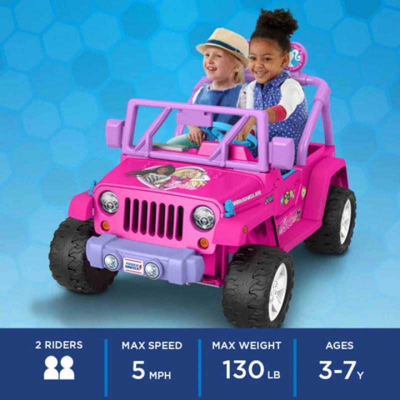  Vehículo Power Wheels Barbie Jeep Wrangler