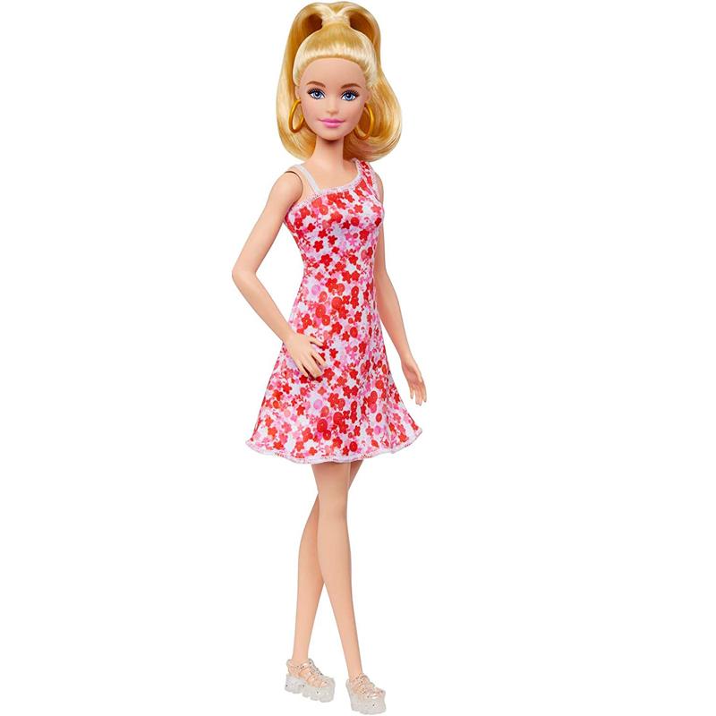 Muñeca Barbie Fashionistas 205 con cola de caballo rubia y vestido floral