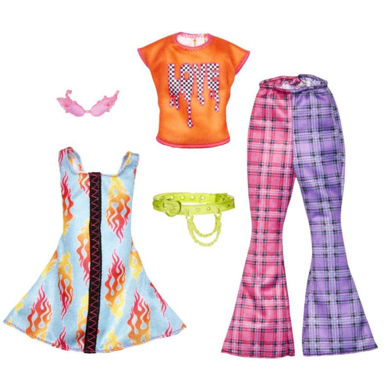 Ropa de Barbie, moda y accesorios con temática rockera, paquete de 2 para muñecas - HJT34 BarbiePedia