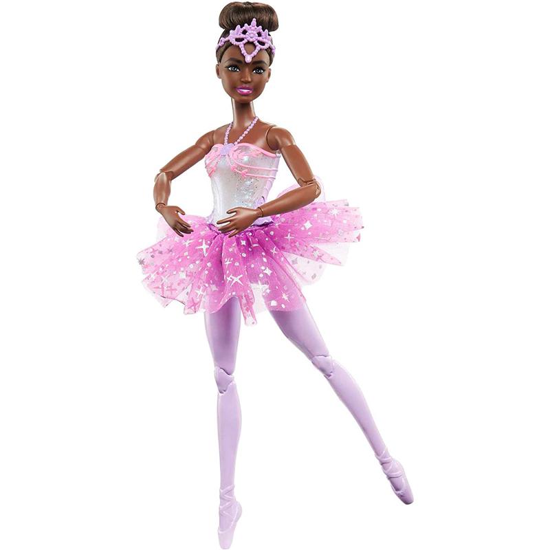 Muñeca Bailarina Barbie Dreamtopia con luces Muñeca morena articulada con tutú morado e iluminación mágica