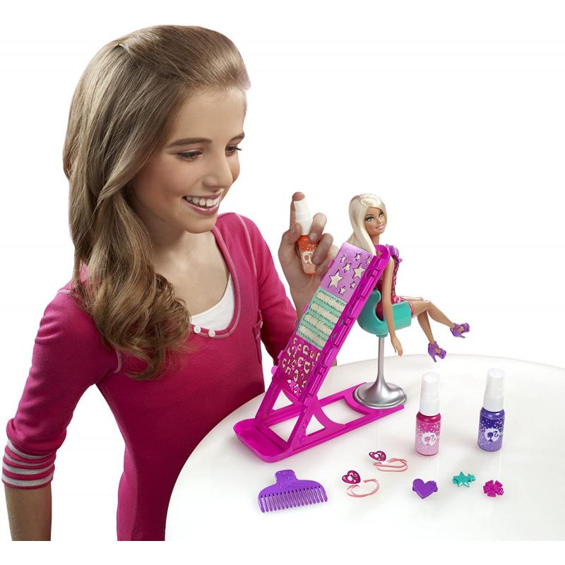 Muñeca Barbie Hairtastic Color And Design Salon X2345 Barbiepedia 