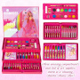 Barbie Maletin Pinturas, Material Escolar Con Ceras de Colores Y Lapices De Colores