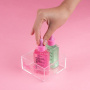 Organizador De Escritorio Barbie En Forma De Cubo Plástico Transparente 9.7x4.9 Cm