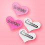 Set Broches Para Cabello Barbie En Forma De Corazón Sintéticos Rosas 5,5x4 Cm 2 Piezas