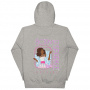 Sudadera con capucha gris Barbie años 80, con la frase Born to Sparkle