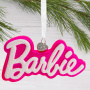 Adorno de vidrio soplado con el logotipo de Barbie™