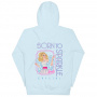 Sudadera con capucha azul Barbie años 80, con la frase Born to Sparkle