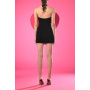 Black crêpe short dress with oversized heart