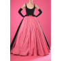 Black and pink taffeta ball gown