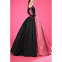 Black and pink taffeta ball gown