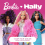 Barbie x Hally Color de cabello temporal para niños | Incluye tono rosa exclusivo Stix + clips de oropel | Color de cabello lavable de un día | Alternativa segura al aerosol