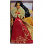 Muñeca Barbie Glamorous Gala con vestido rojo y dorado (AA)