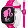 Reloj inteligente con pantalla táctil de Barbie para niñas con correa de silicona con purpurina rosa y esferas de reloj personalizables, cámara digital y rastreador de actividad