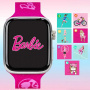 Reloj inteligente con pantalla táctil de Barbie para niñas con correa de silicona con purpurina rosa y esferas de reloj personalizables, cámara digital y rastreador de actividad