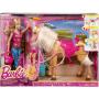 Muñeca Barbie Alimenta y abraza al caballo Tawny