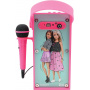 Lexibook Mattel Barbie-Altavoz portátil Bluetooth con micrófono, Karaoke, Efectos de luz, inalámbrico, USB, Tarjeta SD, batería Recargable, Rosa