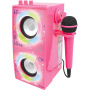 Lexibook Mattel Barbie-Altavoz portátil Bluetooth con micrófono, Karaoke, Efectos de luz, inalámbrico, USB, Tarjeta SD, batería Recargable, Rosa