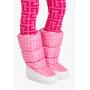 Botas after-ski Toundra de nailon acolchado con estampado del monograma de Balmain en rosa y blanco Balmain x Barbie