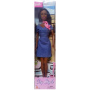 Muñeca Barbie City Style (morena, vestido azul)