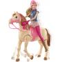 Barbie ensillar y montar a caballo