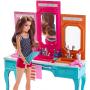 Set de juego de accesorios de tocador de baño Hermanas Barbie con muñeca Skipper 