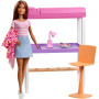 Muñeca Barbie con Muebles de Dormitorio y Accesorios