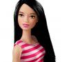 Muñeca Barbie básica con vestido a rayas (morena)