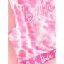 Conjunto de top corto y leggings con efecto tie dye rosa de Barbie (niña)